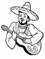 Mexican Mariachi Fiesta Singing Coloring Song Color sketch template