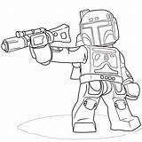 Coloring Fett Boba Pages Wars Star Lego sketch template