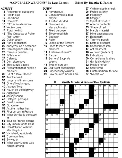medium crossword puzzles printable