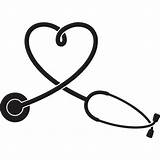 Stethoscope Nurse Heartbeat Nursing Library sketch template