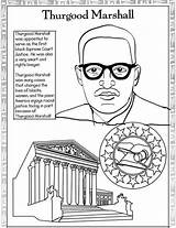 Coloring History Month Printable Pages Thurgood Marshall Sheets sketch template