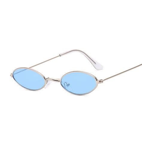 unisex retro small oval sunglasses