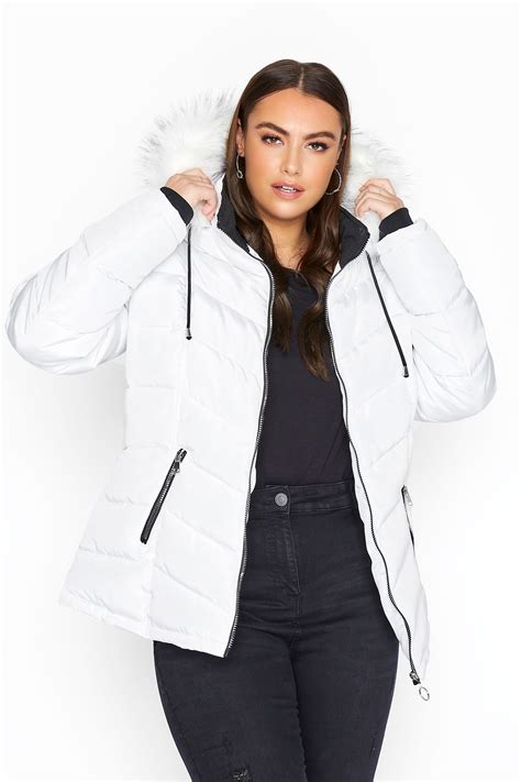 white padded puffer coat  clothing