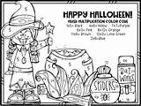 Halloween Multiplication Number Color Coloring Sheets Mixed Choose Board sketch template