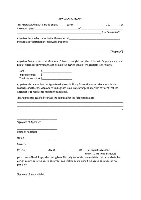 affidavit form   printable documents