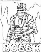 Wars Star Coloring Pages Book Kids Bossk Print Sheets sketch template