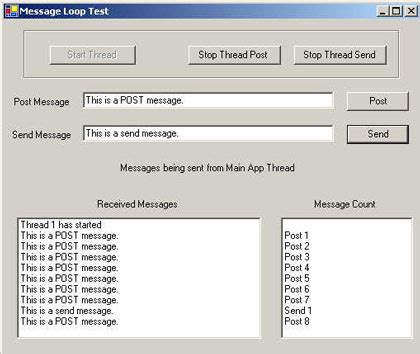 messaging  threads  message loop