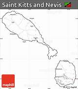Nevis Map Kitts Saint Simple Blank sketch template