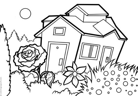 houses  coloring pages