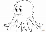 Octopus Coloring Funny Pages Ringed Blue sketch template