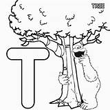 Sesame Coloring Street Letter Tree Abc Cookie Pages Alphabet Print sketch template