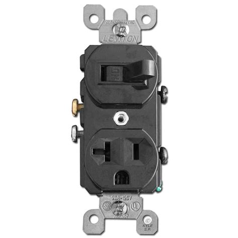 black duplex  receptacle horizontal toggle switch leviton