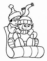 Winter Coloring Outdoor Activity Childrens Kids During Couple Season Two sketch template