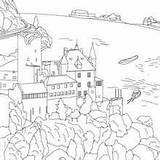 Castle Coloring Neuschwanstein Pages Germany Places Famous 220px 63kb Hellokids sketch template