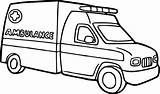 Ambulance Coloring Drawing Printable Pages Transportation sketch template