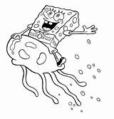Spongebob Jellyfish Esponja Riding Squarepants Nemo Cgvector Mae sketch template