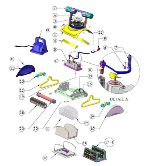 parts diagram maytronics dolphin deluxe  robotic pool cleaner