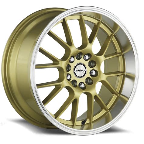 shift wheels crank gold polished lip wheels  rims packages  rideonrimscom