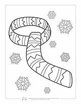Coloring Scarf Winter Pages Itsybitsyfun Template Kids Preschool Sheets Choose Board sketch template