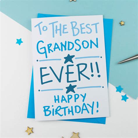 birthday card  grandson card design template