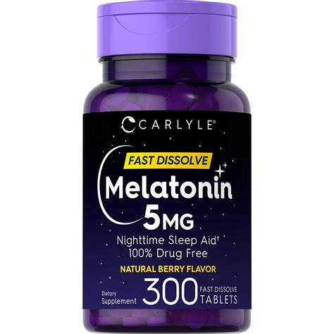 Melatonin 5 Mg Fast Dissolve 300 Tablets Nighttime Sleep Aid