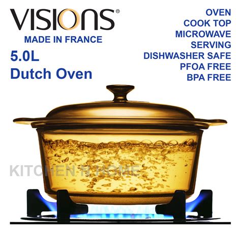 Visions Glass Dutch Oven 5 0l Casserole Cook Pot Glass