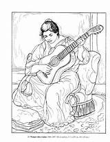 Renoir Coloring Pages Auguste Guitar Playing Getcolorings Masterpieces Icolor sketch template