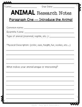 animal report animal research report display  research notes