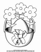 Coloring Easter Pages Flowers Flower Printable Popular sketch template