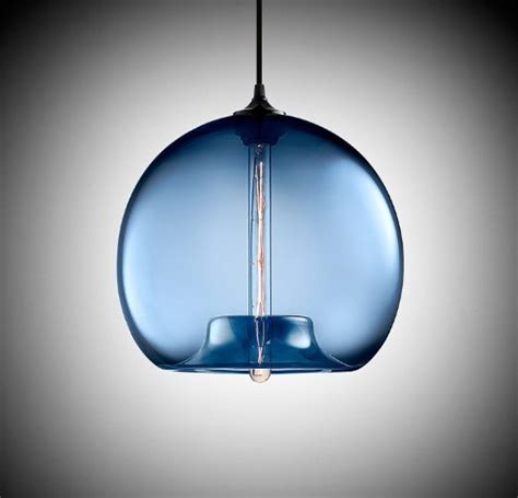 Modern Vintage Blue Glass Shade Industrial Loft Ceiling