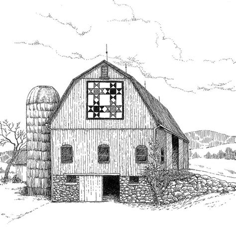 barn coloring pages  adults fieltros patiki