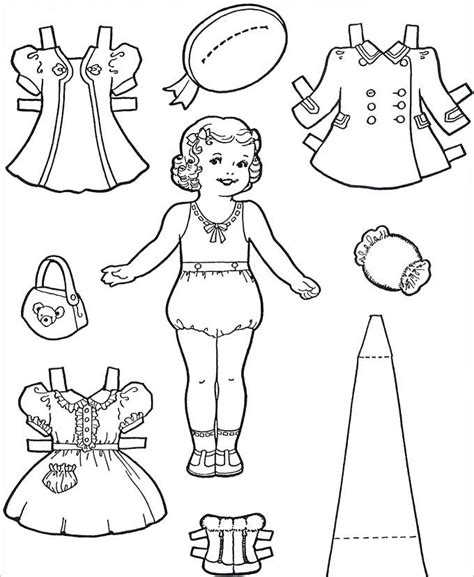 paper doll template  coloring pages  kids paper dolls