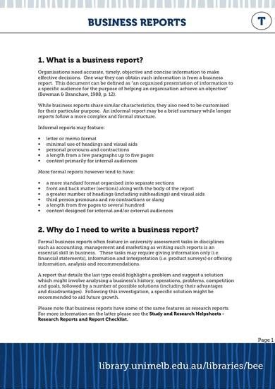 business report samples   ms word