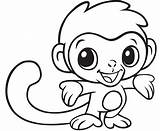 Coloring Monkey Baby Pages Print sketch template