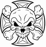 Skull Cross Iron Draw Drawing Skulls Drawings Dragoart Stencil Tattoos Tattoo Step Flag sketch template