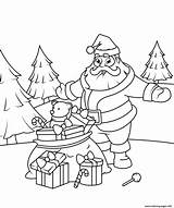 Claus Santa Coloring Christmas Gifts Pages Printable Color sketch template