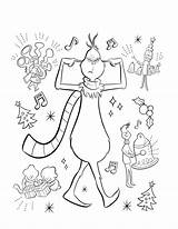 Grinch Coloring Pages Christmas Mr Color Print Does из sketch template