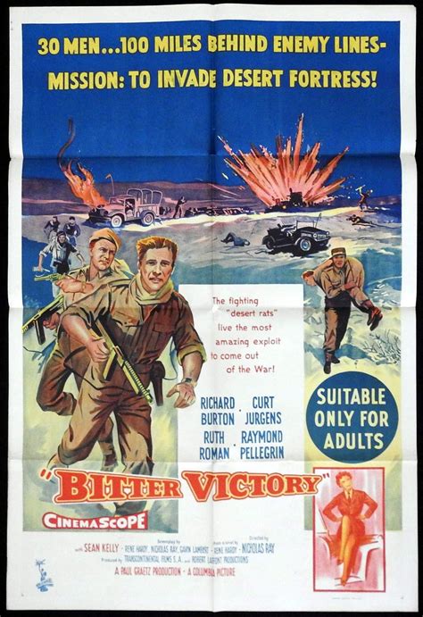 bitter victory original  sheet  poster richard burton curt