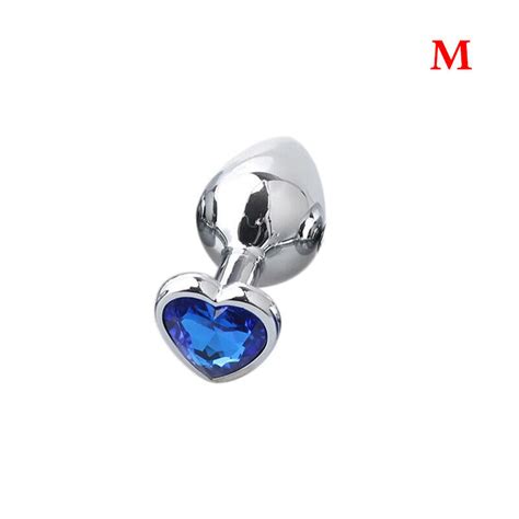 3pcs Set Diamond Butt Toy Plug Anal Insert Heart Jeweled Gem Metal S M
