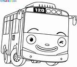 Tayo Mewarnai Autobus Buses Pequeno Imprimibles Kumpulan sketch template