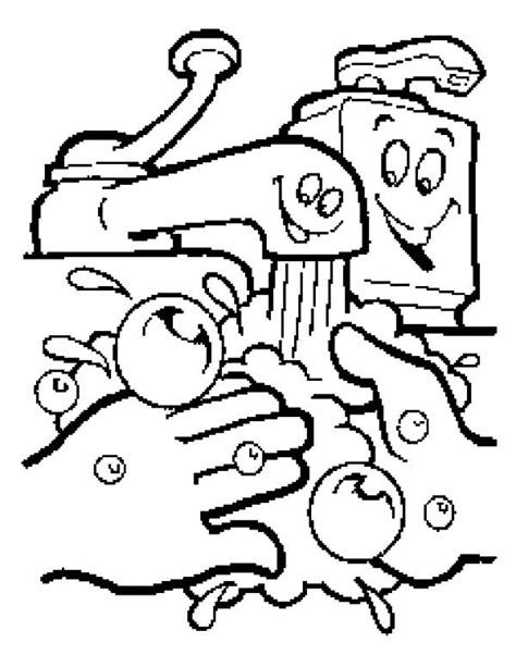 washing hands coloring page