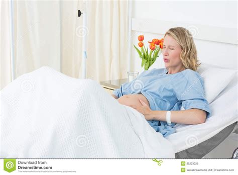 Woman Suffering From Labor Pains Stock Image Image Of