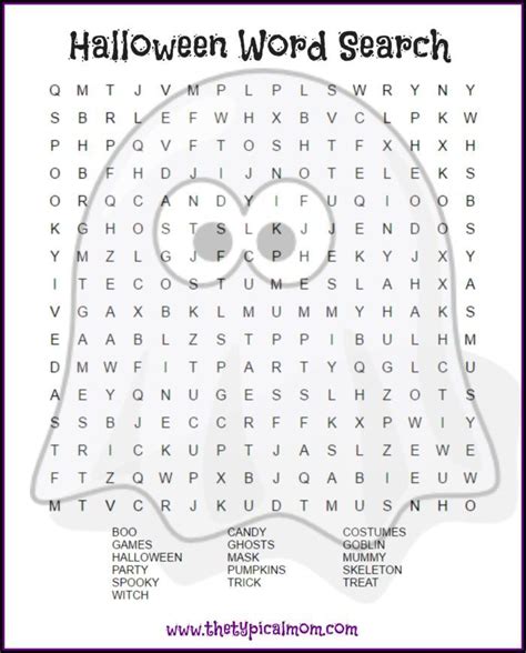 halloween word search printable pages   give  kids
