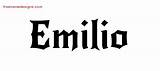 Name Emilie Emilio Tattoo Designs Gothic Graphic Tag Freenamedesigns sketch template