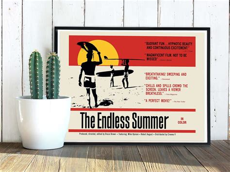 endless summer  poster art print  surfing  etsy