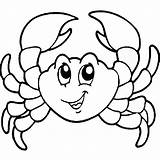 Crab Coloring Pages Cartoon Print Color Kids Template Fish Crabs Printable Cute Coloringbay Coconut Templates Animal sketch template