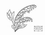 Embroidery Patterns Bleeding Flowers Heart Pattern Vintage Flower Coloring Transfer Valley Lily Tracing Trace Designs Hand Simple French Transfers Knots sketch template