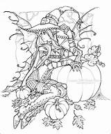 Fae Hallow Colouring Witchcraft Coloriages Harrison Paques Designlooter Crayons Pascher Adulte Livres Witches Angels Hallows Mythical Peddlers Dazu Unicorn Tattoo sketch template