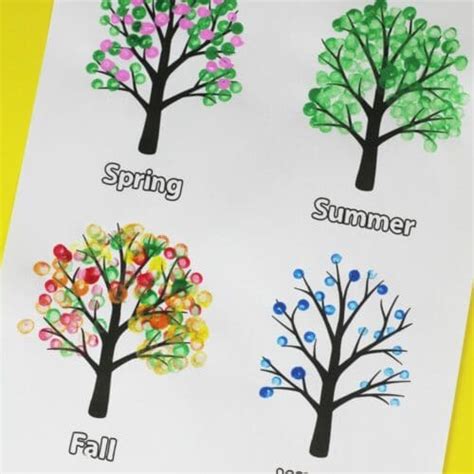 seasons tree craft  template miif