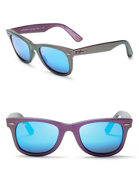 Ray Ban Iridescent Mirrored Wayfarer Sunglasses In Blue For Men Lyst